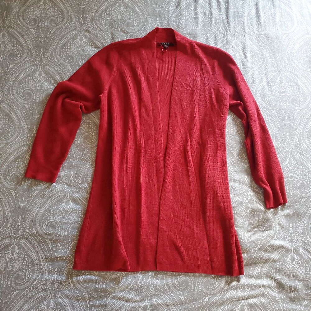 Christmas Red Cardigan (Photos color inaccurate. Actual sweater is dark red.)